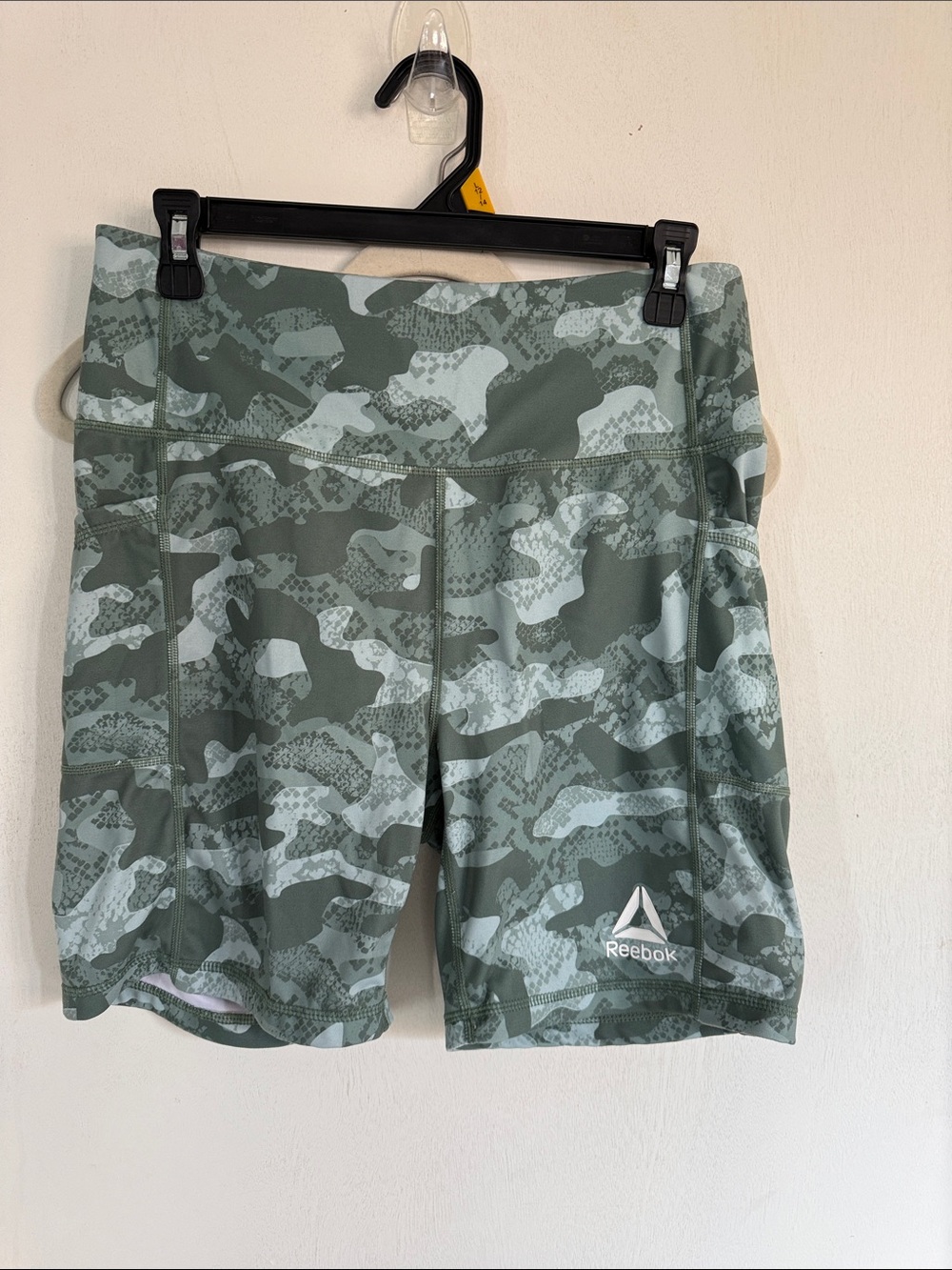 Reebok Women's Sage Green Camo Athletic Shorts